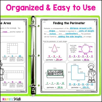 3rd Grade Measurement Unit Area and Perimeter, Elapsed Time, Weight and Capacity, image 3