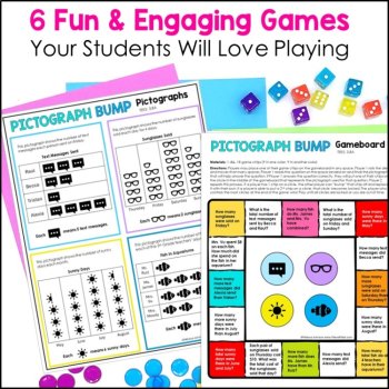 3rd Grade Data and Graphing Games - Scaled Bar Graphs - Pictographs - Dot Plots, image 2