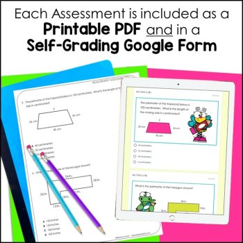 3rd Grade Area, Perimeter, Time, Measurement TEKS Tests - Digital and Print, image 2