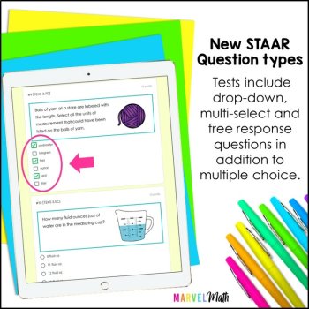 3rd Grade Area, Perimeter, Time, Measurement TEKS Tests - Digital and Print, image 3
