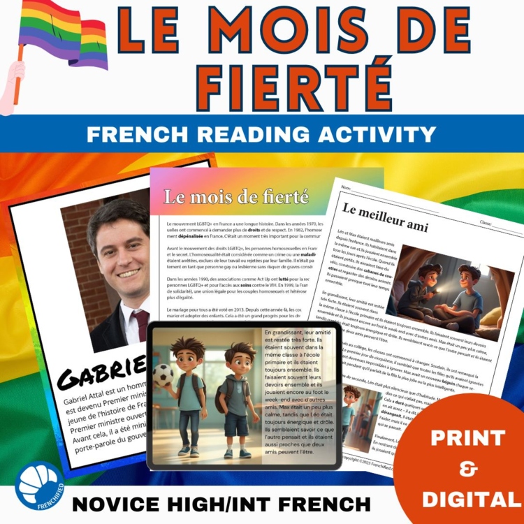 French Pride Month Reading | LGBTQ+ Short Story & Activities