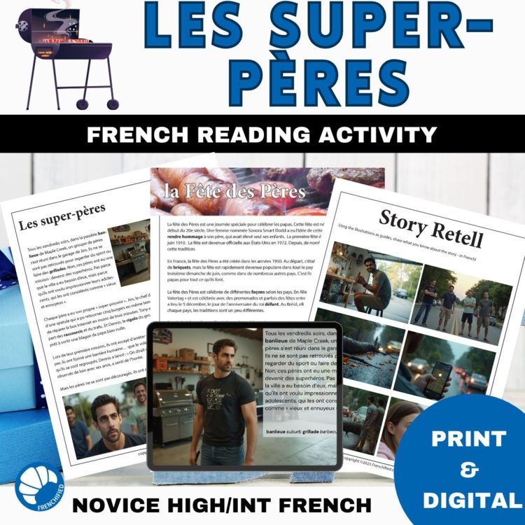 French Father's Day Reading | Short Story in Present & Past Tense