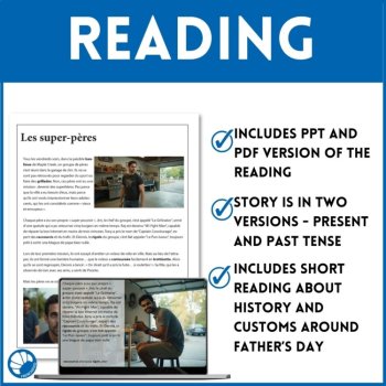French Father's Day Reading | Short Story in Present & Past Tense, image 3