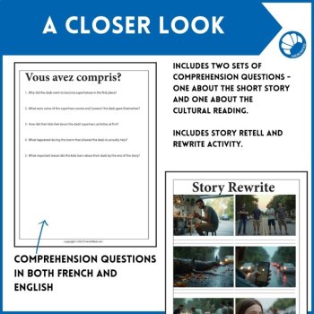 French Father's Day Reading | Short Story in Present & Past Tense, image 4
