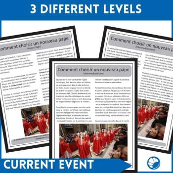 Choosing a New Pope French Reading Comprehension | 3 Levels, image 2
