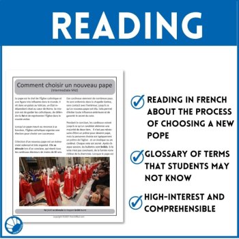 Choosing a New Pope French Reading Comprehension | 3 Levels, image 3