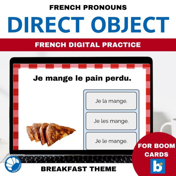 French Direct Object Cards | Le, La, Les Boom Cards Grammar Practice