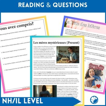 French Mother's Day Reading Comprehension Story Present Past Tense Fête des mère, image 2