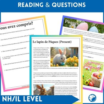 Lapin de Paques Easter Bunny Reading Comprehension French Story Past Present, image 2