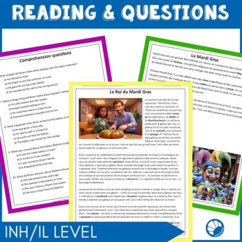 French reading comprehension Mardi Gras activities Fat Tuesday worksheets, image 2