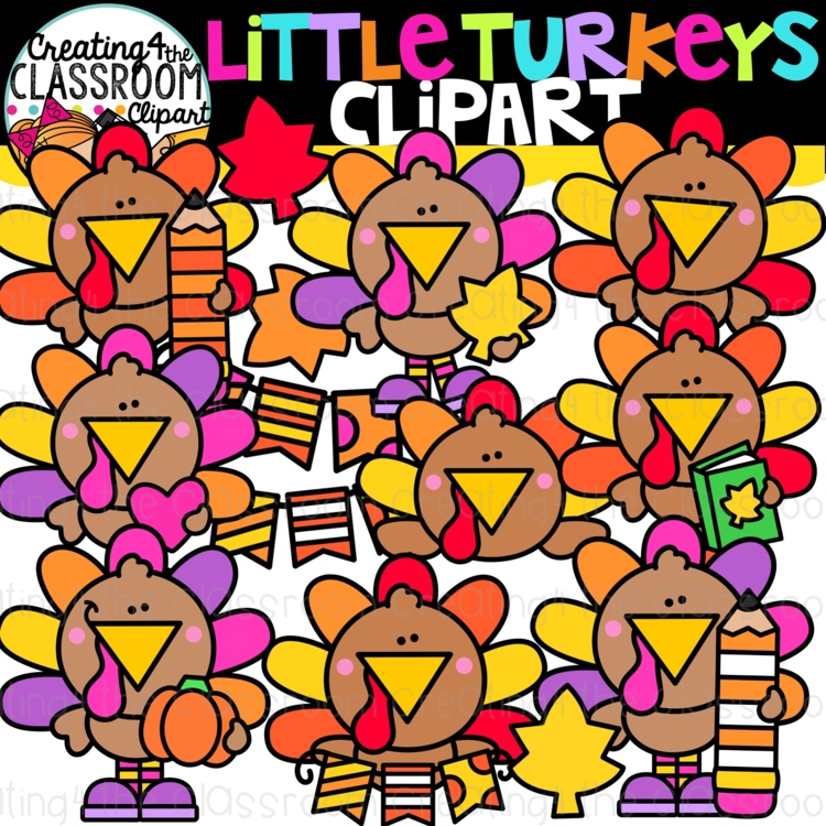 Cute Turkey Clipart {Little Turkey Clipart}