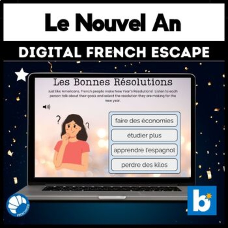 French New Years 2026 escape room Boom™ cards Le Nouvel An digital escape game