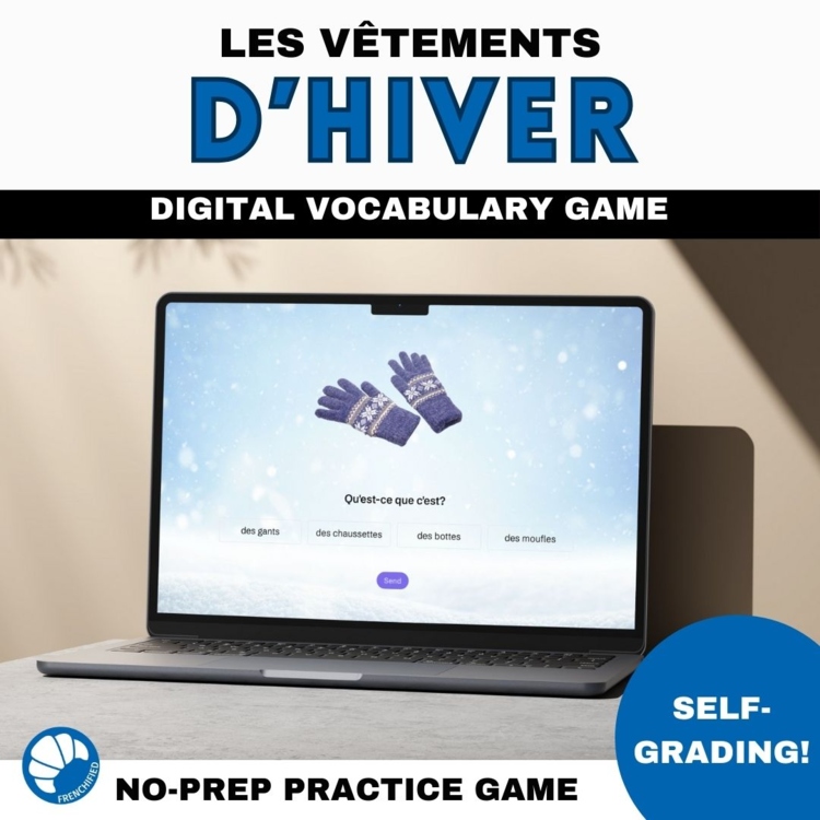 French Winter Clothing Vocabulary Game | Audio & Self-Grading Practice