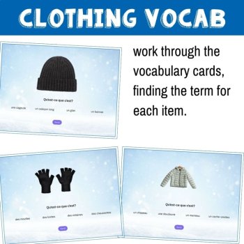 French Winter Clothing Vocabulary Game | Audio & Self-Grading Practice, image 2