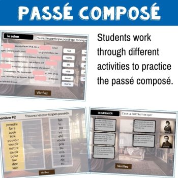 Passe Compose Game with Avoir and Être | French Digital Escape Room, image 2