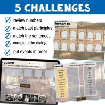 Passe Compose Game with Avoir and Être | French Digital Escape Room, image 3
