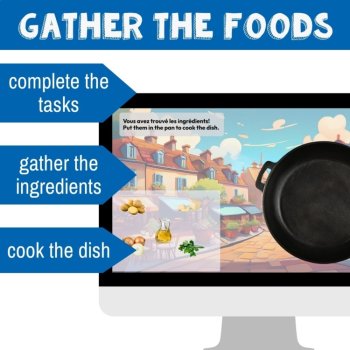 Beginning French food vocabulary practice game café activity au restaurant, image 4