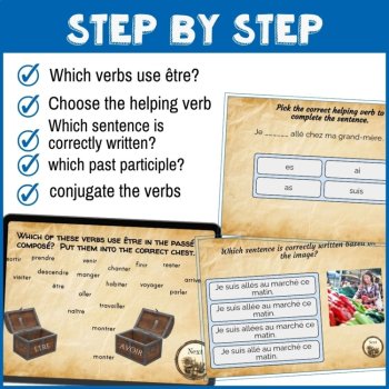 Passe Compose with Etre Game | French Boom Cards Practice, image 3