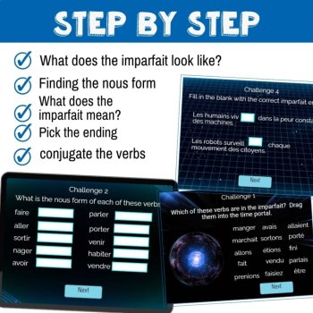 French Imperfect Tense Digital Escape Room for Boom Cards Review Game Imparfait, image 3