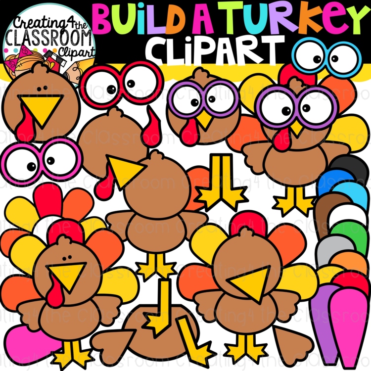 Build a Turkey Clipart {Turkey Clip art}