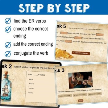 French ER verb game digital escape room conjugating ER verbs in French, image 3