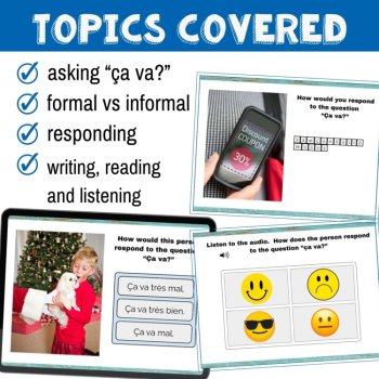 Beginning French Boom Cards™ | Greetings, Bonjour & Comment Ça Va, image 2