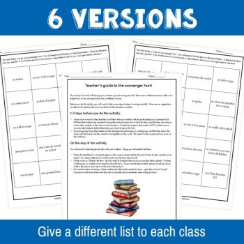 French scavenger hunt - fun review activity for level 2 French end of year fun, image 2