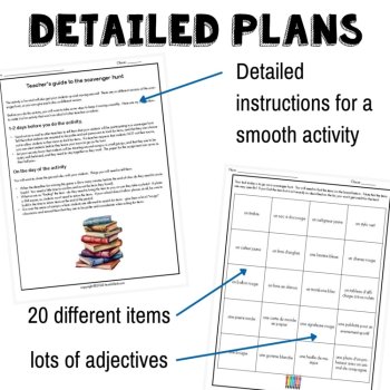 French scavenger hunt - fun review activity for level 2 French end of year fun, image 3