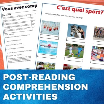 French Summer Sports Reading | Vocabulary, Posters & Athlete Research, image 3