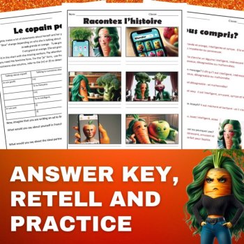 French novice level reading activity short story être French adjectives practice, image 4