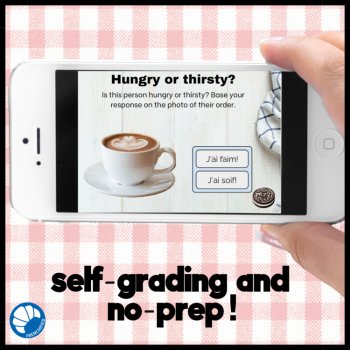 Beginning French avoir faim avoir soif French grammar digital practice activity, image 2
