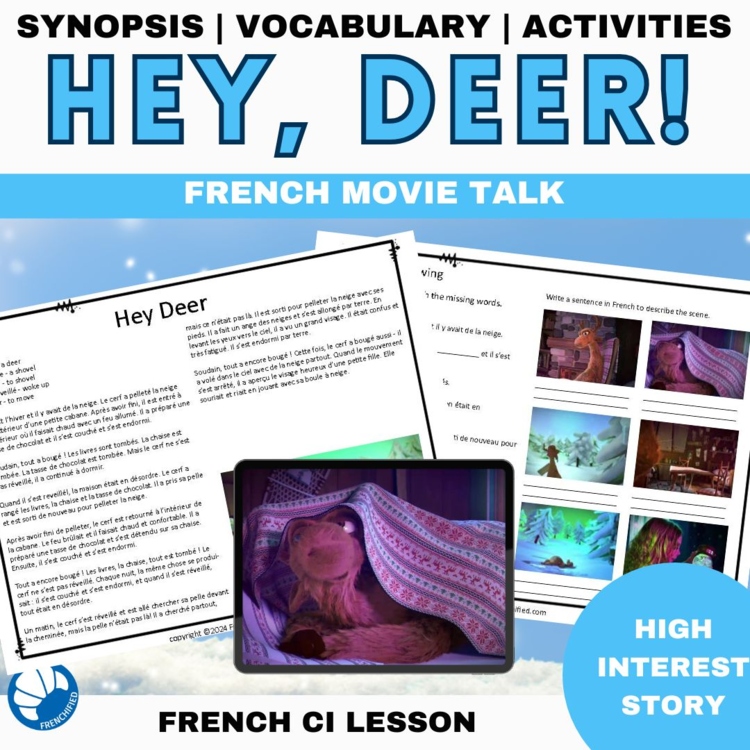 French Movie Talk: Hey Deer | Passé Composé & Imparfait Activities