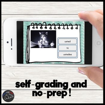 Spanish Subject Pronouns Practice | Tú, Usted & Ustedes Boom Cards, image 2