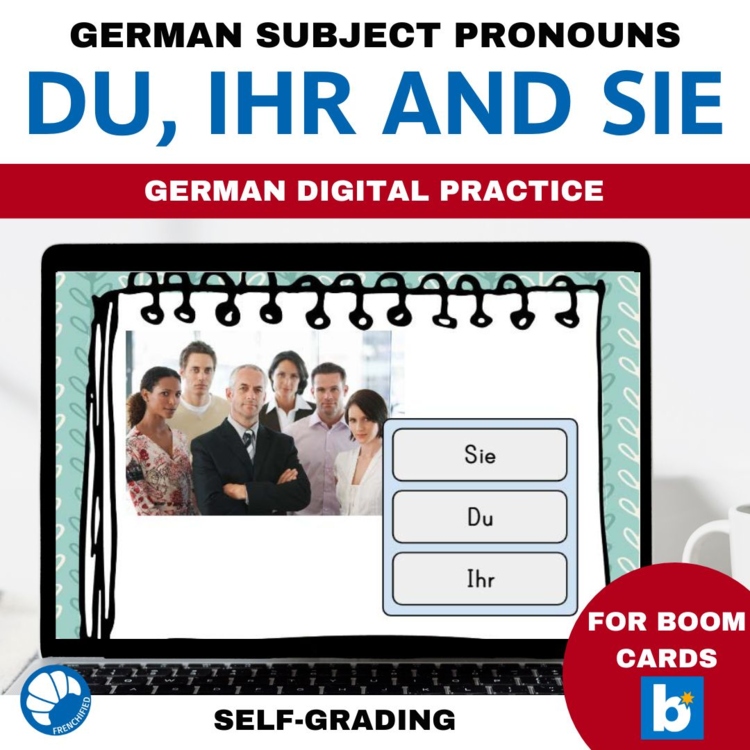 Beginning German activites subject Pronouns du ihr Sie digital practice game