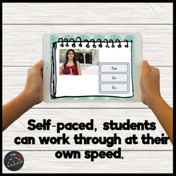Beginning German activites subject Pronouns du ihr Sie digital practice game, image 4