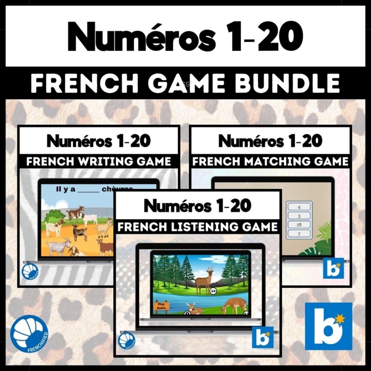 French numbers les numéros 1-20 Practicing numbers in French Boom cards