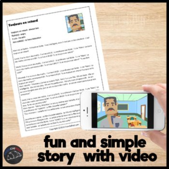 Beginning French Short Story Comprehensible Input Toujours en Retard, image 2