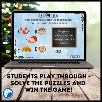 French Christmas activities digital escape room for Le Noël Boom Cards Père Noël, image 3