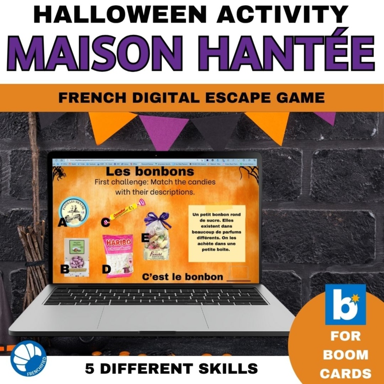 French Halloween digital escape game la Toussaint activities - Boom cards