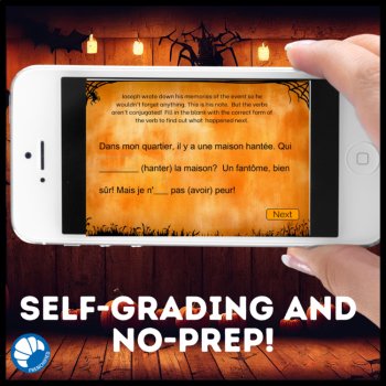 French Halloween digital escape game la Toussaint activities - Boom cards, image 2