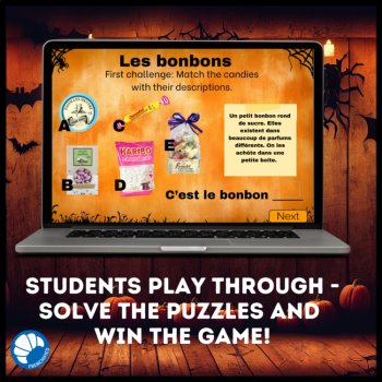 French Halloween digital escape game la Toussaint activities - Boom cards, image 3