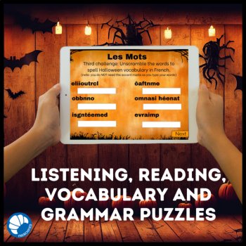 French Halloween digital escape game la Toussaint activities - Boom cards, image 4