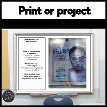 100 French Signs | Reading Comprehension & French Culture Activities, image 4