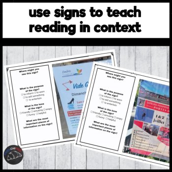 100 Authentic French Signs | French Reading Comprehension & Culture Activity, image 2