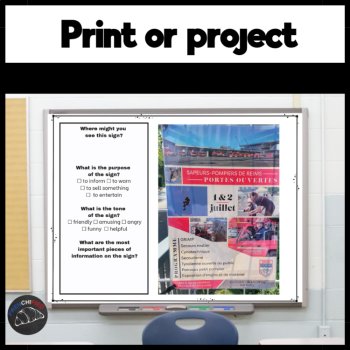 100 Authentic French Signs | French Reading Comprehension & Culture Activity, image 4