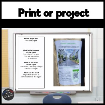 French Reading Comprehension Practice | Reading Signs | 100 Authentic Texts, image 4