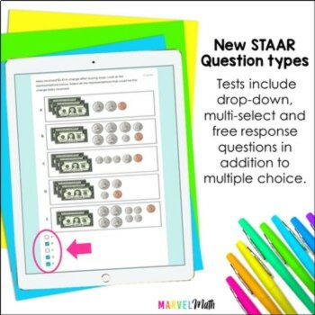 3rd Grade STAAR Review Math TEKS Tests - Digital Google Forms and Printable, image 3