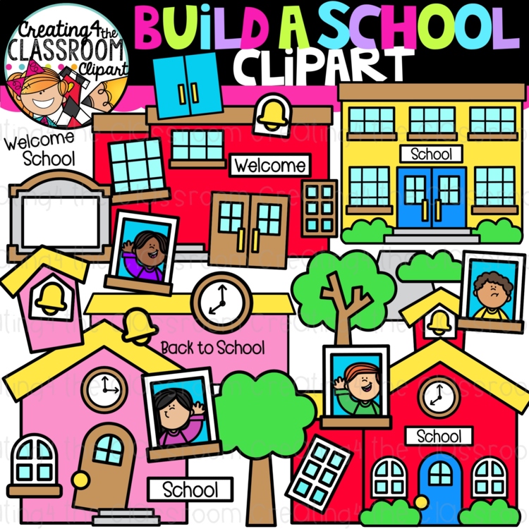 Build a School Clipart {Back to School Clipart}