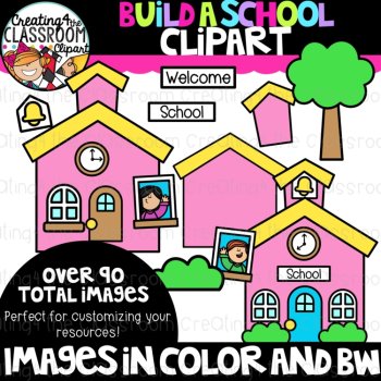 Build a School Clipart {Back to School Clipart}, image 2