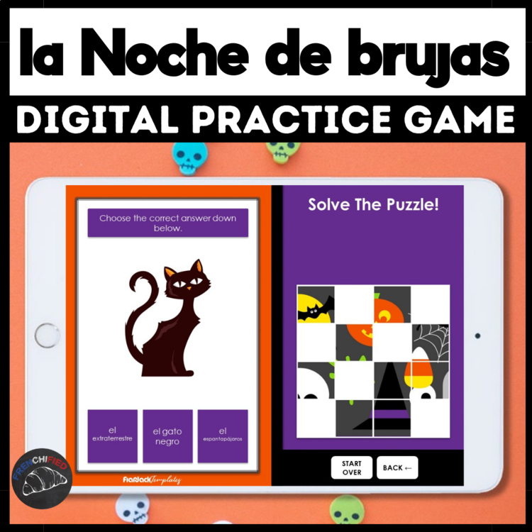 Halloween activities in Spanish vocabulary activity
